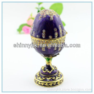 Egg shape metal jewelry box gifts for easter
